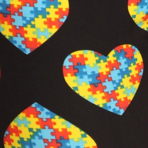 Autism Awareness Soft Leggings Os Curvy TC - Picture 3 of 3